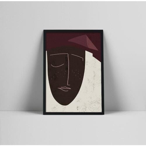 Abstract Ethno Woman Portrait, African woman, Modern Livingroom Brown Decor, Contemporary Poster, Mininalist wall art pr poster