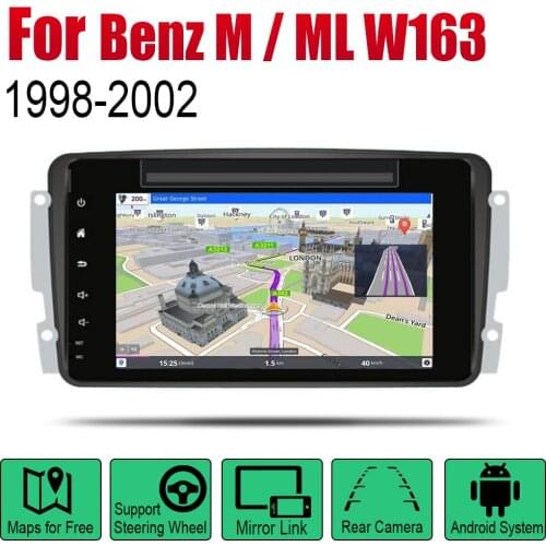 Car DVD Player For Mercedes Benz M ML W163 1998 1999 2000 2001 2002 NTG IPS LCD Screen GPS Navigation Android System Radio Audio
