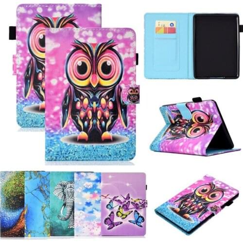 Printed Card Case For capa amazon kindle paperwhite 1/2/3 Case Funda Soft Back Pu Leather Shockproof Cover 6 inch Tablets Shell