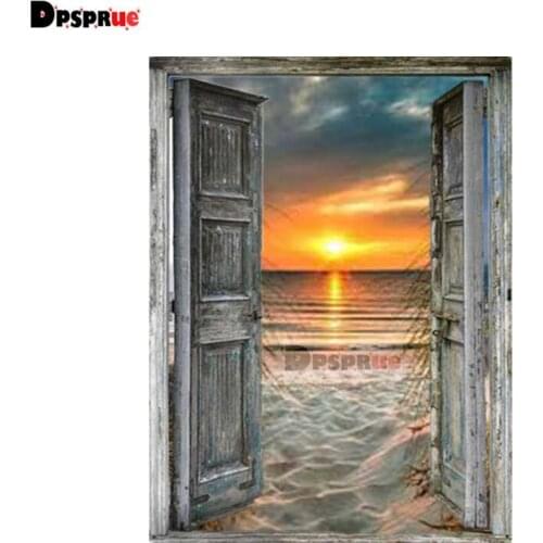 Dpsupr Full Square/Round Drill 5D DIY Diamond Painting "Door Scenery" Diamond Embroidery Cross Stitch 3D Decor Gift Du008