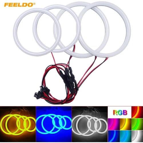 FEELDO 1Set Auto Halo Rings Cotton Lights SMD LED Angel Eyes for BMW E92 DRL 4-Color # FD3975