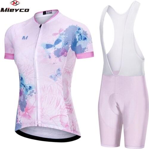 Womens Cycling Clothing Set Summer Mountain Bike Jersey Suit Bicicleta Pro Team Bicycle Bib Shorts Anti-UV Ropa Mujer Ciclismo