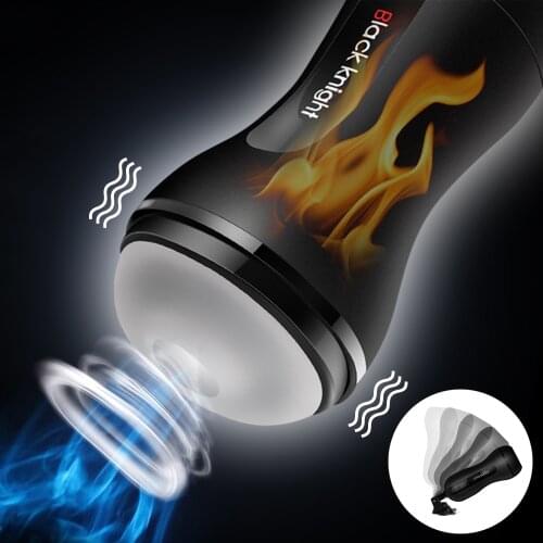 Blowjob Male Sucking Masturbator Cup Female Voice 360º Heating Real Vagina Pussy Deep Throat Vibraor Aircraft Cup Sex Toys Men