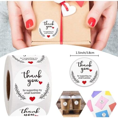 1.5 Inch Thank You Stickers,Thank You Label Sticker,Round Olive Branch Thank You Sticker Roll,Holiday Gift Thank You Sticker
