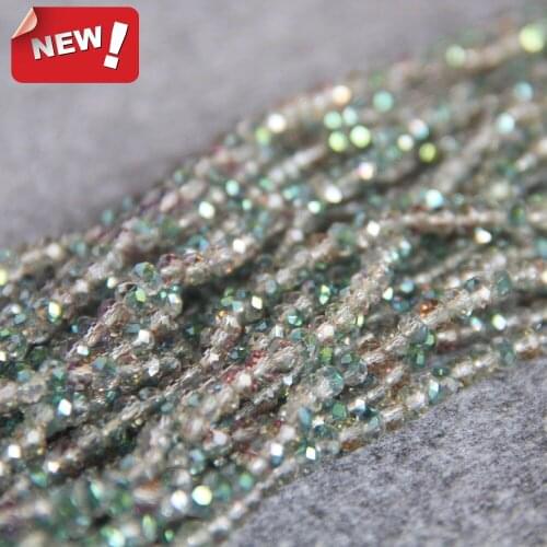 New For Necklace 3*4mm Faceted Green AB+ Colorful Glass Crystal Beads Stone Loose Beads Accessory Part 150pcs DIY Jewelry Making