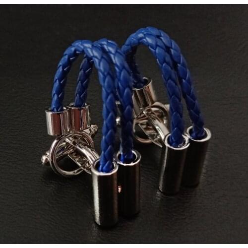 Novelty Luxury round Cufflinks for Mens Brand High Quality Blue Leather rope Cufflinks Shirt Cuff Links Suit accessories