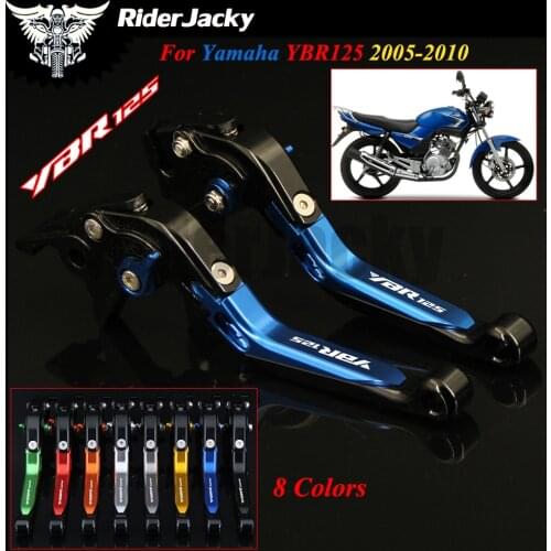 Blue+Black Motorcycle Accessories Folding Extendable Brake Clutch Levers For YAMAHA YBR125 YBR 125 2005-2010 2006 2007 2008 2009