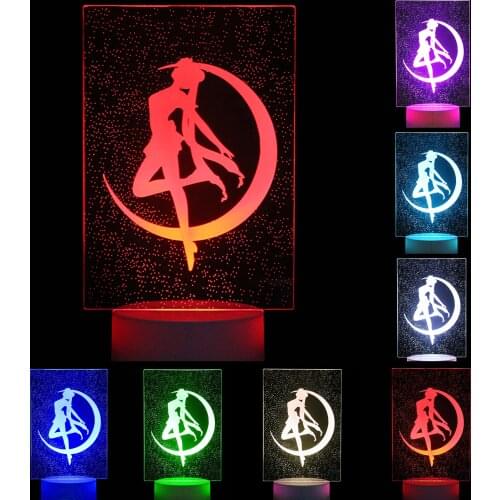 3D LED Illusion Lamp Light, Cartoon Anime Night Light Lamp 16 Colors Change with Remote,Valentines Day Present/Birthday/Party