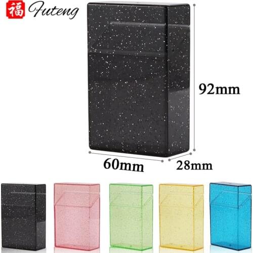 FUTENG Thin Glitter Smoke Cigarette Case Storage Box Smoke Case Plastic Ciggarette Case for Smoking Accessories