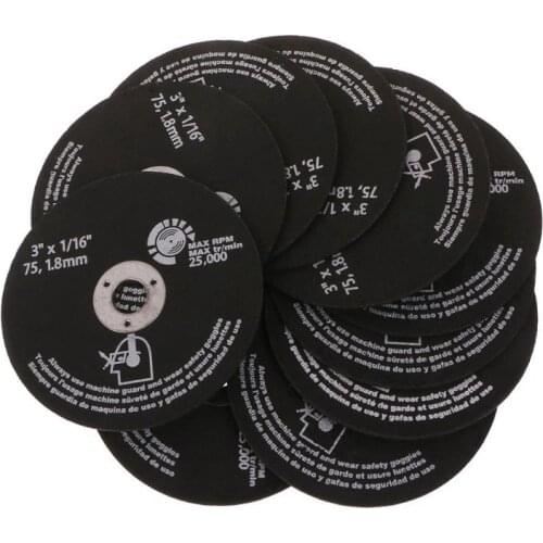 TOP 15Pcs 3inch 75mm Cut Off Wheel Resin Cutting Disc Fiber Circular Saw Blades for Metal Cutting 75X1.6X10mm