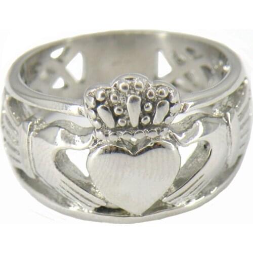 FANSSTEEL Stainless Steel Jewelry Infinity Love Heart Princess Crown Claddagh Friendship Ring FSR11W30