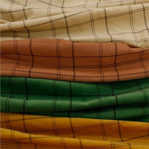 Corduroy Plaid printed cotton fabric for dress casual wear fashion pajamas cloth diy sewing accessories by the meter