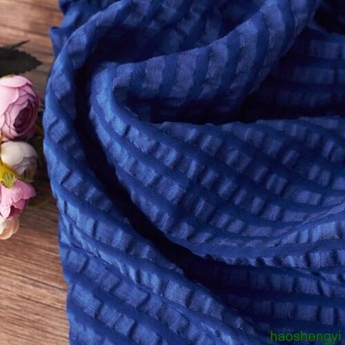 High-quality linen blended fabric, linen fabric folds texture small lattice high-end clothing fabric