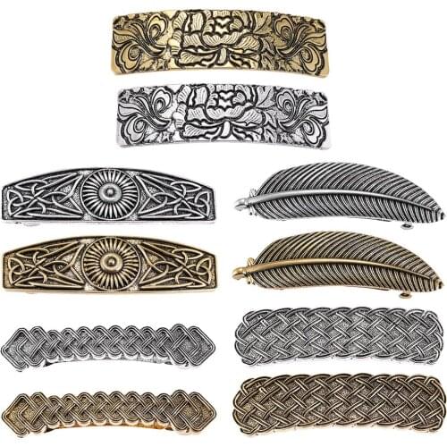 Hair Clip Hand Crafted Metal Spring Barrette French Clip Antique Style Hair Accessories for Women Girls Viking Jewelry