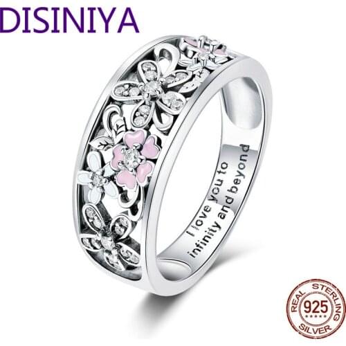 925 Sterling Silver Daisy Flower & Infinity Love Pave Finger Rings for Women Wedding Engagement Jewelry JSCR34390