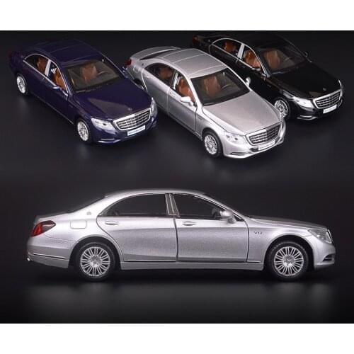 1:32 Alloy Diecast Mercedes Benz S600 with Lights Sounding Function Vehicles Pull-back Car 6 Doors Openable Toy Collection