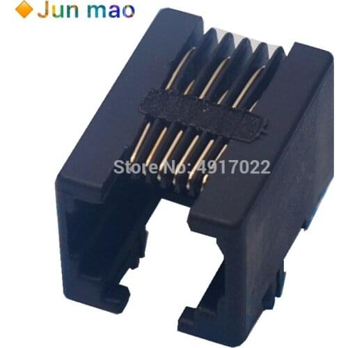 10PCS/Lot RJ11 Socket RJ12 Telephone 90 Degrees 6pin Crystal Female 95001-6p6c socket Connector 6P6C 6-Core Crystal Headrest Hot