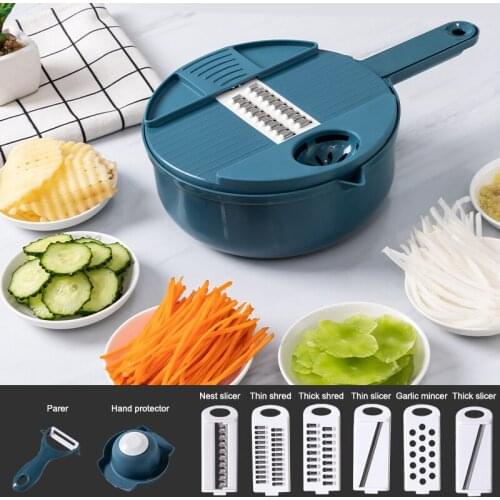 10pcs Multi-function Vegetable Chopper Kitchen Gadget Sets Carrots Grater Potatoes Cutter Garlic Shred Kitchen Accessories Tools