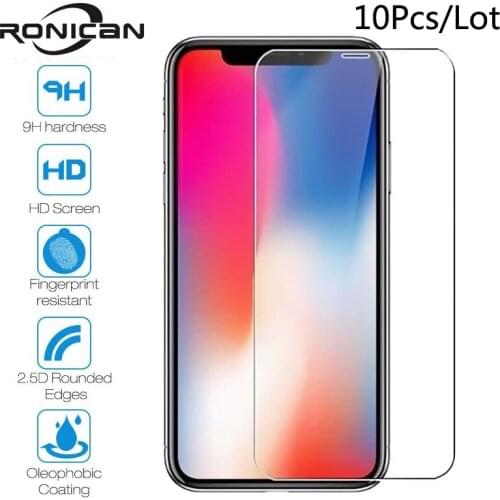 10Pcs Tempered Glass For iPhone X XS 11 12 Pro MAX XR 5 5s 5c Screen Protector Protective Film For iPhone 6 6s 7 8 Plus SE 2020