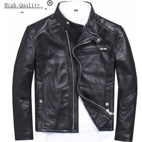 100% Genuine Leather Jacket Men Fashion Streetwear Real Sheepskin Coat Winter Cloth 2020 Motorcycle Leather Jackets 1808