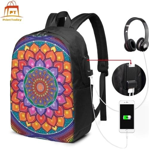 Rainbow Backpack Rainbow Backpacks Multi Pocket Student Bag Pattern High quality School Mens - Womens Bags