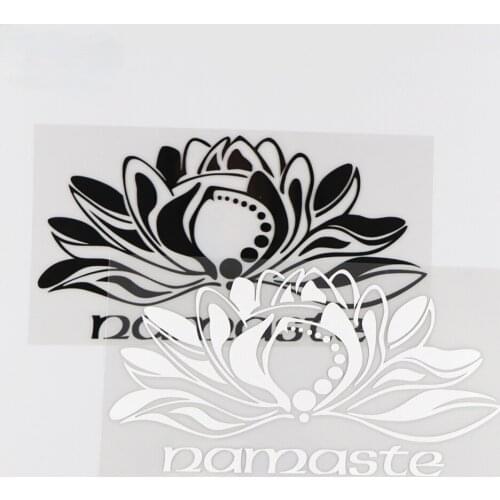 16.8X8.7CM Lotus Meditation Namaste Vinyl Car Sticker Decal Cartoon Plant Pattern