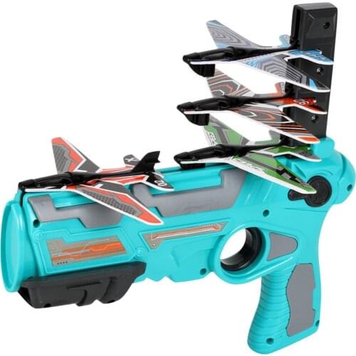 2 Set One-click Ejection Foam Airplane Shooting Game Toy Catapult Plane Toy Gun Bubble Aircraft Pistol For Outdoor Kid Toys