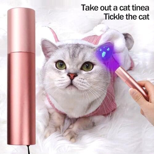 2 in 1 Pet Cat Mini Flashlight Find Feline Dermatophytosis LED Laser Pen Cat Toy UV Lamp Cat Health Monitoring