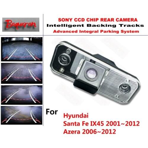 For Hyundai Santa Fe IX45 Azera 2009~2012 CCD Car Backup Parking Camera Intelligent Tracks Dynamic Guidance Rear View Camera