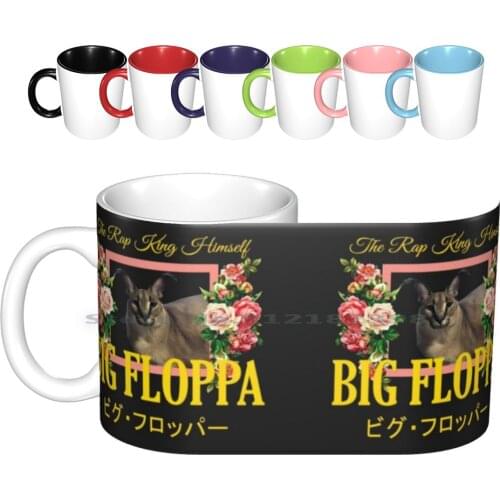 Big Floppa Floral Aesthetic Ceramic Mugs Coffee Cups Milk Tea Mug Floppa Big Floppa Meme Floppster New Rapper Big Floppa Meme