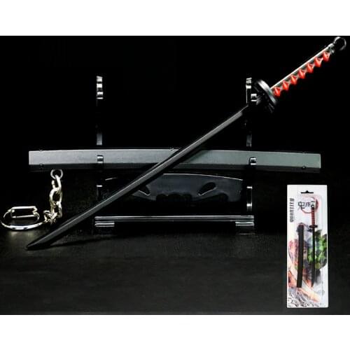 17cm Japanese Anime Demon Slayer Knife Key Chains Sword Weapon Model Alloy Keyring Kimetsu no Yaiba Keychains Collections Gifts