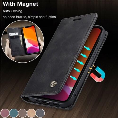 CaseMe Leather Phone Case For iPhone 12 Mini 11 Pro XS Max XR X SE 2020 8 7 6 6S Plus 5 5S Magnetic Wallet Card Cover Coque Etui