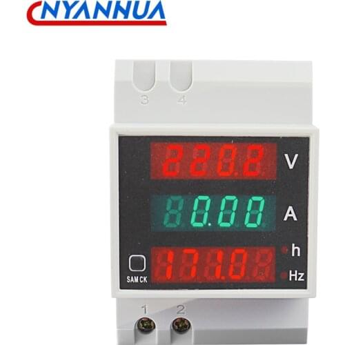 D52-2059 Din Rail AC Voltage Current Frequency Timer Meter Voltmeter Ammeter AC80-300V 250-450V With CT