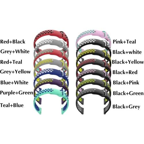 Double Color Sports Silicone Wristband Bracelet Watch Band Strap Replace for Nokia Withings Steel HR Watchstrap 36mm & 40mm