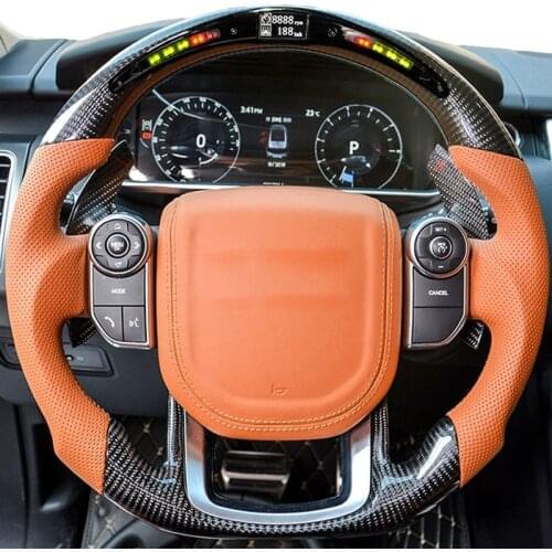 Cuatomized Car LED Carbon Fiber Steering Wheel For Land Rover Range Rover Sport 2013 2014 2015 2016 2017 2018 2019 2020 2021
