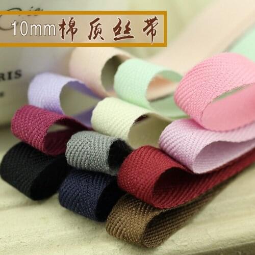 New 10mm Cotton Ribbon DIY Package ribbon Hair silk ribbon ornaments handmade bow accessories clothing accessories 5m/lot