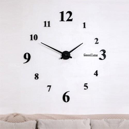 2021 New 3D Wall Clock Mirror Wall Sticker Fashion Living Room Quartz Watch DIY Home Decoration Clock Wall Art