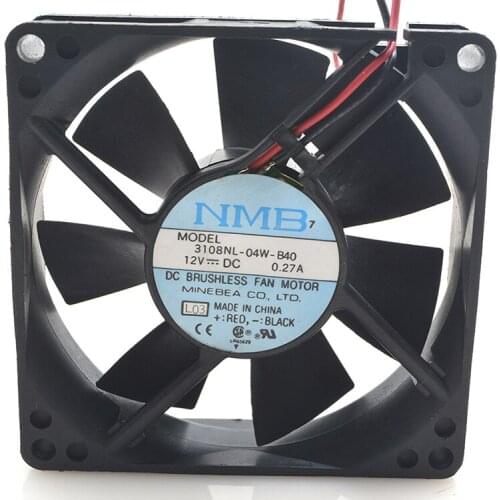 New original 3108NL-04W-B40 12V 0.27A 8CM 8020 2-wire cooling fan