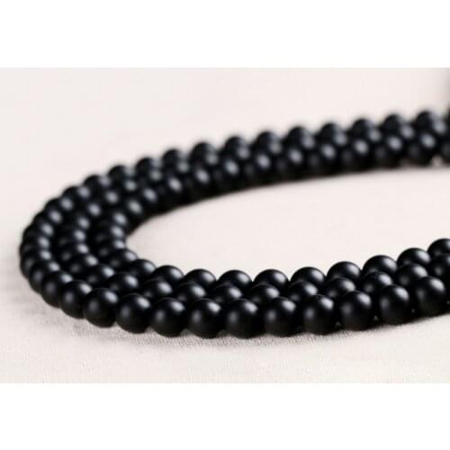 Wholesale Natural Stone 4 6 8 10 12 14 MM AAAA Quality Black Polish Matte Onyx Agates Round Beads Pick Size For Jewelry