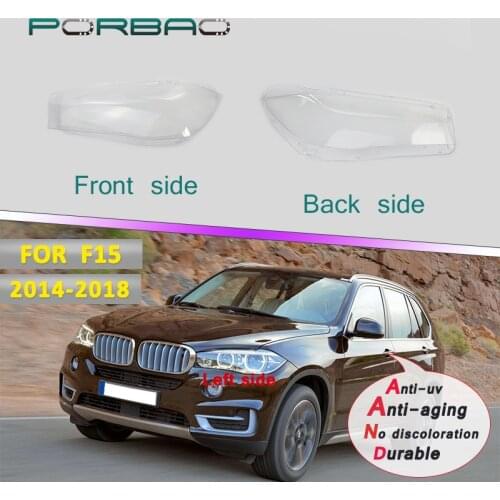 Front Headlight Transparent Glass Lens Headlamp shell Lamp Cover For X5 F15 X6 F16 Headlight 14-18 Lampshade Bright Clear DIY