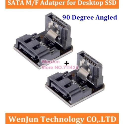 New 90 Degree Angled SATA 7pin Male to 7Pin Female Adapter Mainboard Motherboard for Desktops SSD HDD