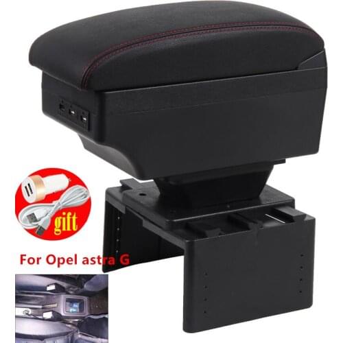 For Opel astra G armrest box central Store content Storage box with cup holder ashtray products with USB LED