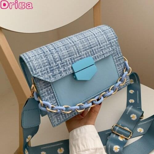 Driga Women Casual Shoulder Bags New Designer Brand Crossbody Bags 2021 New Handbags Fashion Lady Mini Square Wide Strap Bags