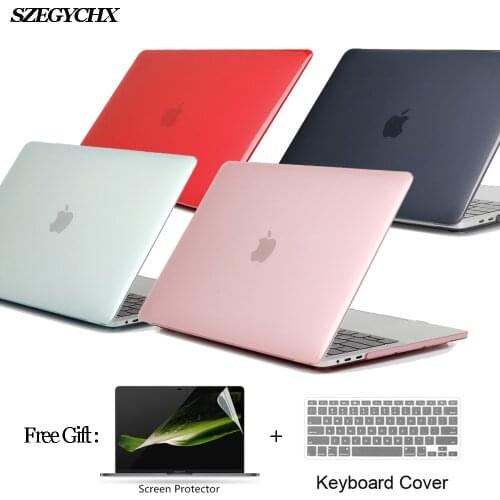 Crystal Hard Shell Laptop Case for Macbook Air Pro Retina 12 13 15 13.3 New Touch Bar For Macbook New Air 13 A1932 2018 case