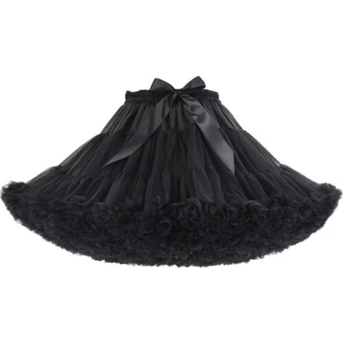 Lolita Violence Cosplay Fluffy Skirt Crinoline Petticoat Underskirt Vintage Elastic Waist 2-Loop Ball Gown Ruffles Gothic