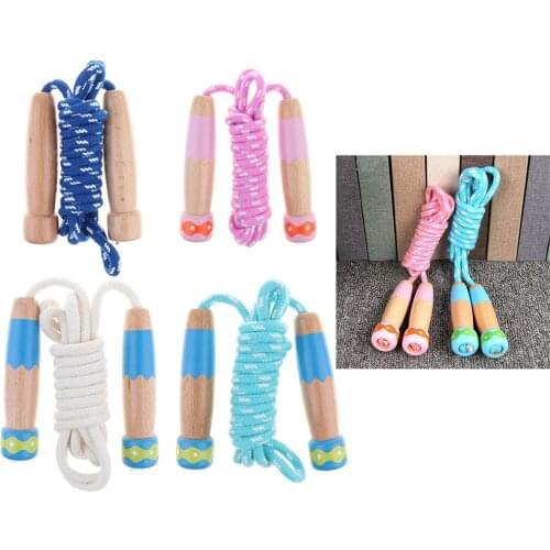 Adjustable Wooden Handle Skipping Rope Jump Play Sports Workout Exercise Kids Toys For Children Sports Fitness Equipment