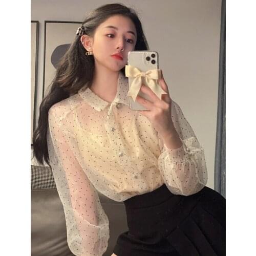 Shirts Women French Chic Blouse Summer New Thin Section Long-sleeved Shirt Female Design Sense Niche Sunscreen Shirt Jacket