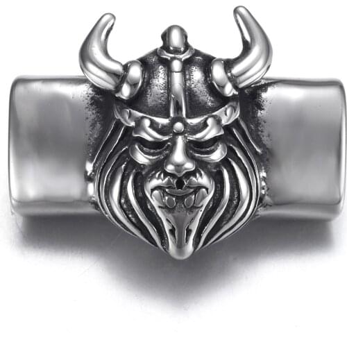 316L Stainless Steel Slider Beads Viking Polished 12x6mm Hole Bead Slide Charms Accessories for DIY Bracelet Jewelry Making