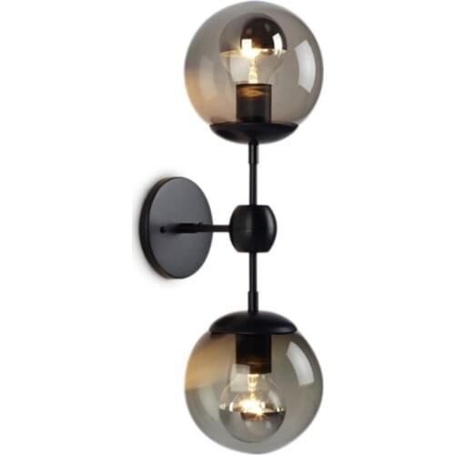MODOU style Glass Ball Village Loft Industrial Retro Mirror Wall Lamp E27 Lighting For Cafe Bar Hall Dining Room Coffee Shop