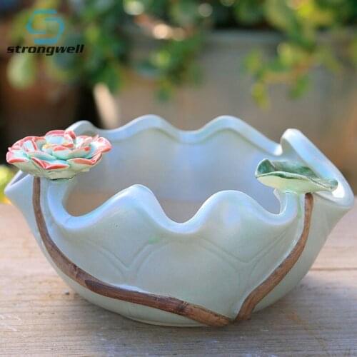 Strongwell Personalized Hand Kneading Flower Pots Coarse Pottery Breathable Plant Potted Fairy Garden Decoration Succulent Pot